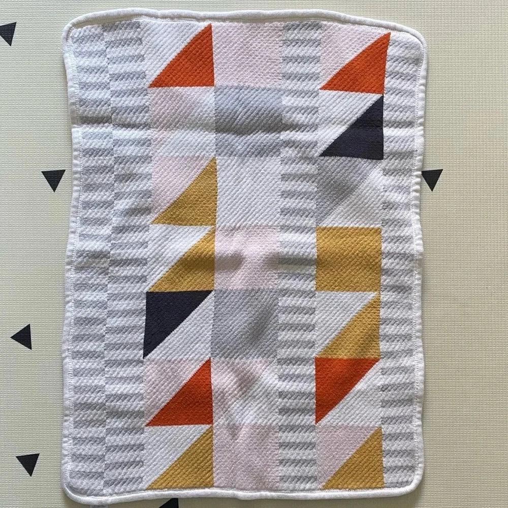 west elm x pbk Knit Cotton Divided Squares Baby Blanket